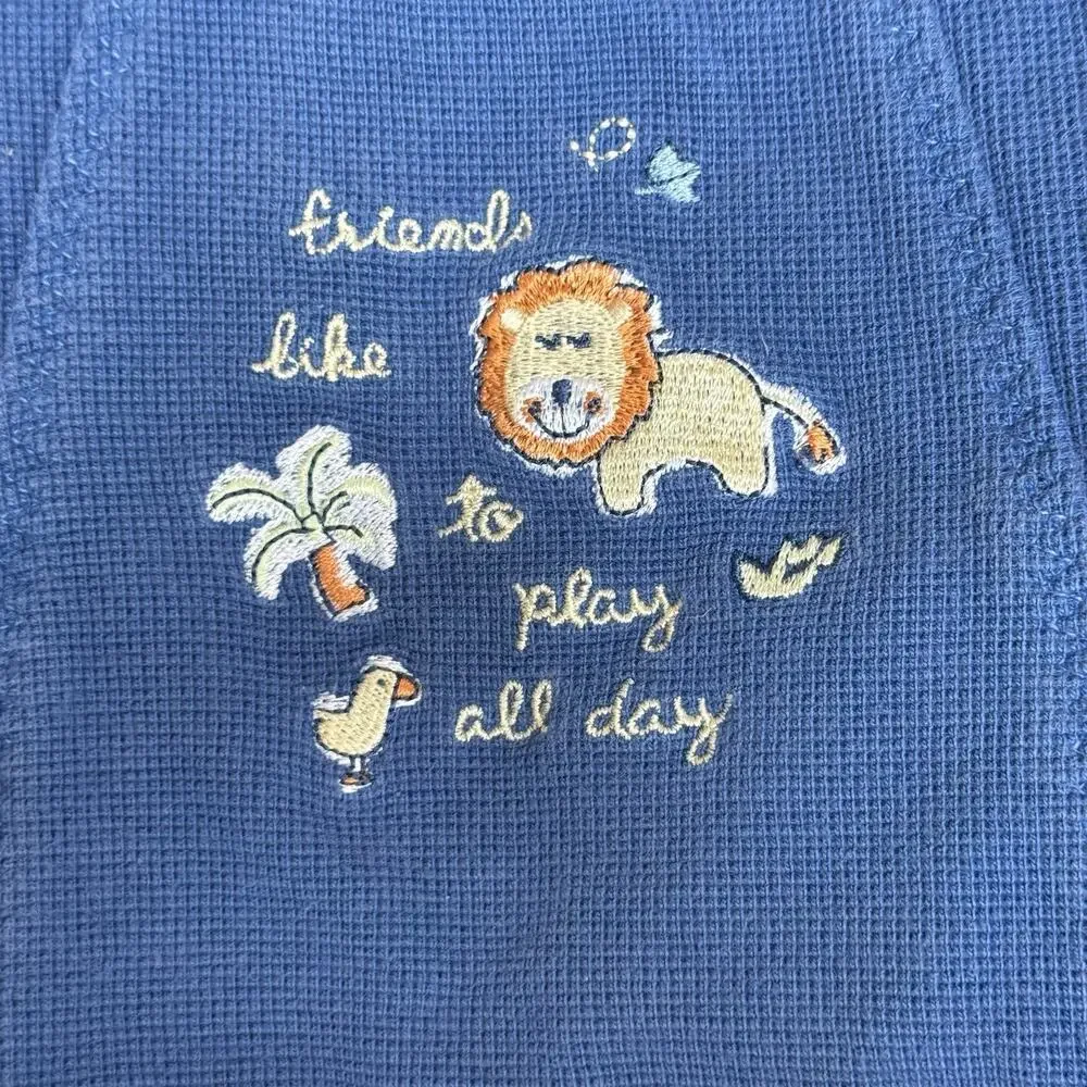 Vtg Disney Lion Overalls Blue Baby 18 Months Blue Bib Y2K Embroidered Retro